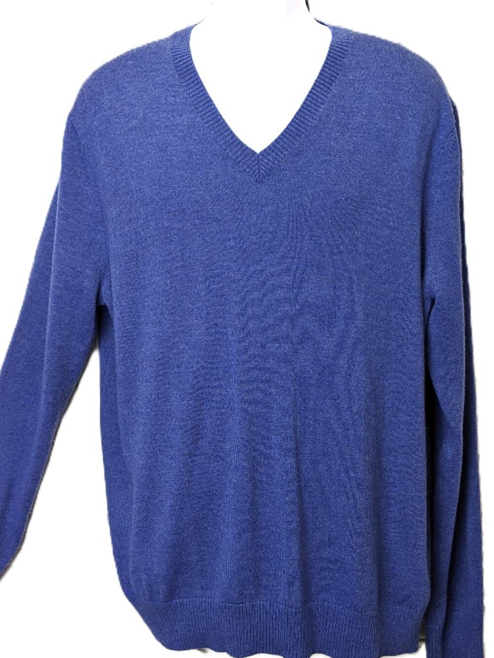 Mens Banana Republic Extra Fine Merino Wool Sweater XL Peacock Blue V-neck
